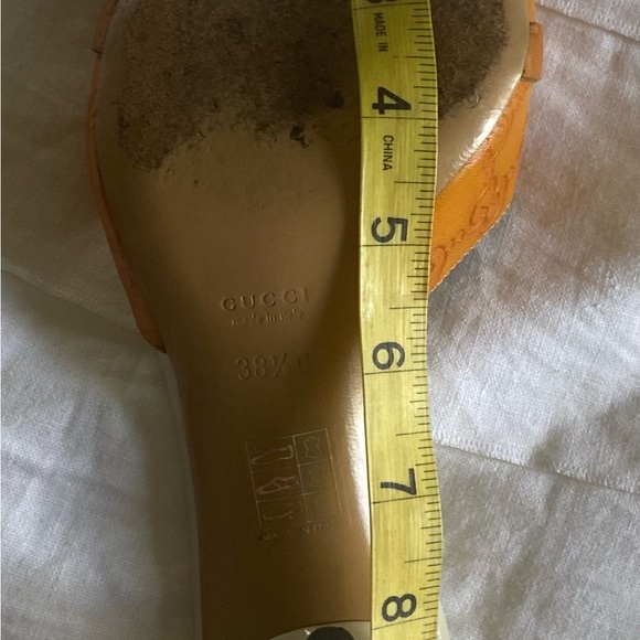 Vintage GUCCI Guccissima LOGO kitten heel open toe horsebit mules Size 8.5 - Picture 16 of 16